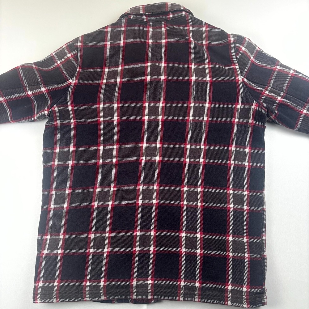 Vans off The Wall Flannel Shacket Mens M Black Red Plaid Lined Pockets Button-Up - Picture 3 of 11